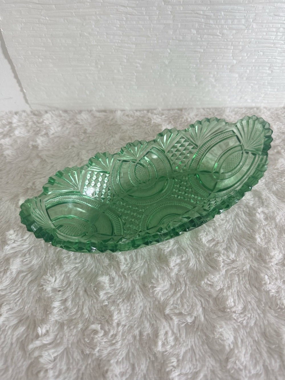 Vintage 1900s McKee Light Green Glass Dish